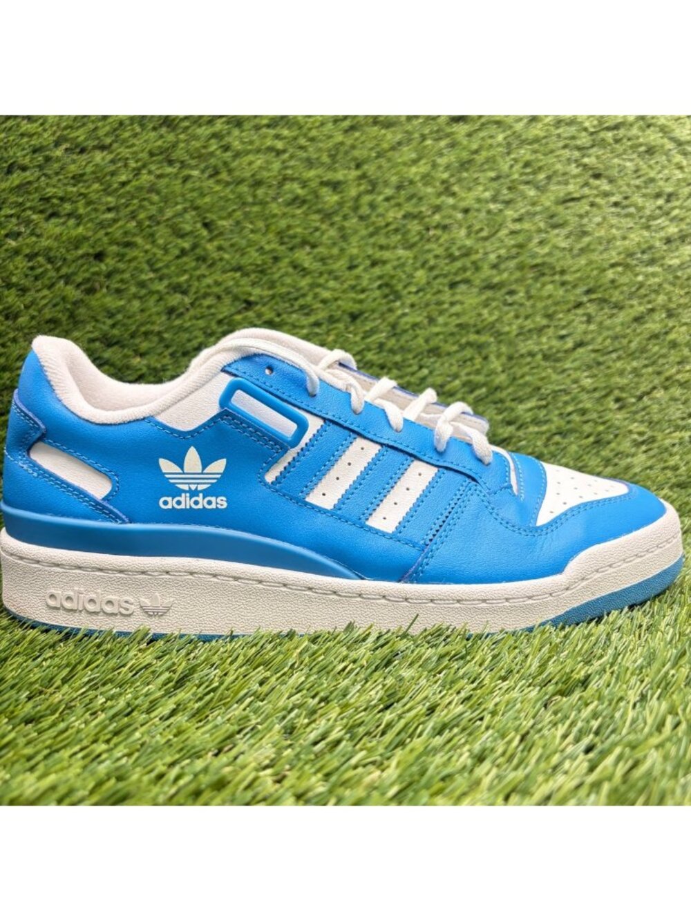 Adidas Forum Low Mens Size 9 Blue White Athletic Leather Walking Shoes Sneakers